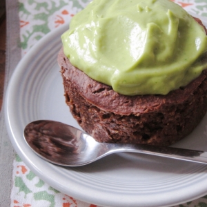 Brownie Baked Oatmeal with Mint Avocado Frosting