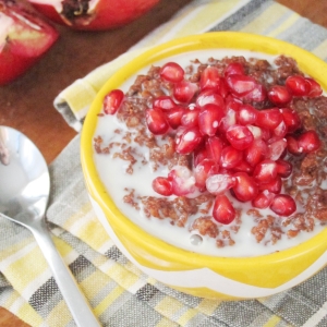 Fudgy Beet Oatmeal with Pomegranate