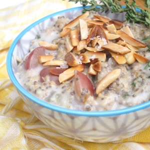 Salted Almond, Grape, and Thyme Oatmeal