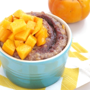 Persimmon and Red Bean Paste Oatmeal