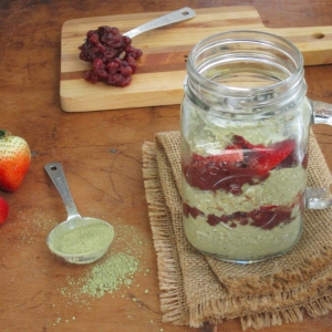 Red Bean Paste and Matcha Overnight Oatmeal Parfait