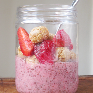 Berry Chia Pudding with PB Oatmeal Bites