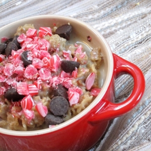 Candy Cane Cookie Dough Oatmeal
