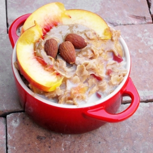 Peach and Almond Butter Oatmeal