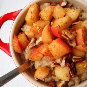 Stewed Apple Oatmeal...and my blog's 1st birthday!
